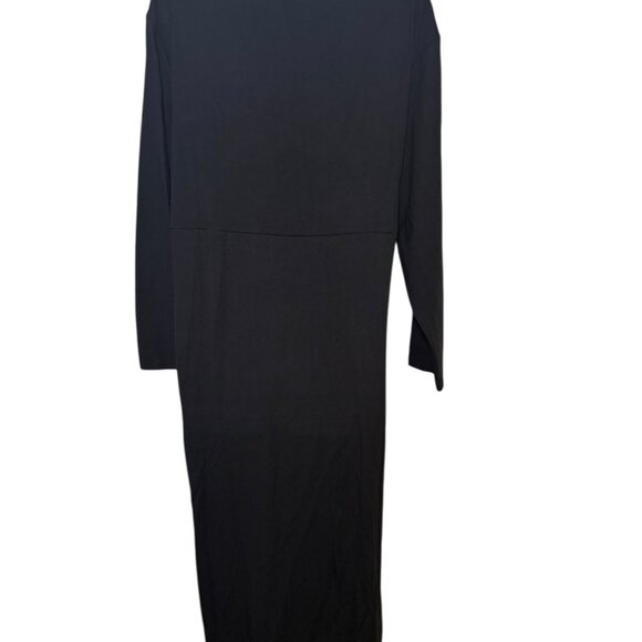 Women With Control Finespun Jersey Tummy Control Black Midi Dress 2XP NWT - Picture 7 of 7